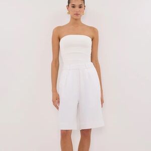 White Linen Bermuda Short